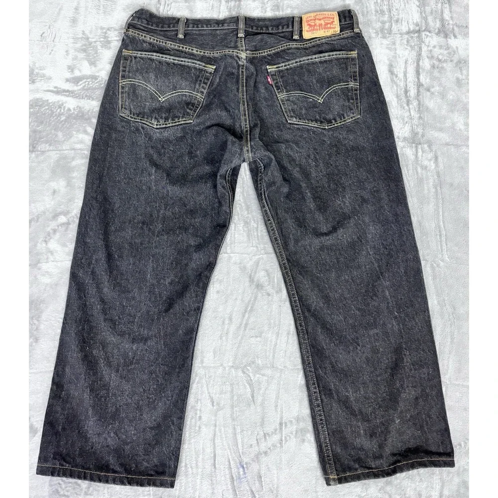 Levi's 501 Mens Black Button Fly Jeans Made in Mexico W42 L30 Actual (40x24) - Picture 9 of 14